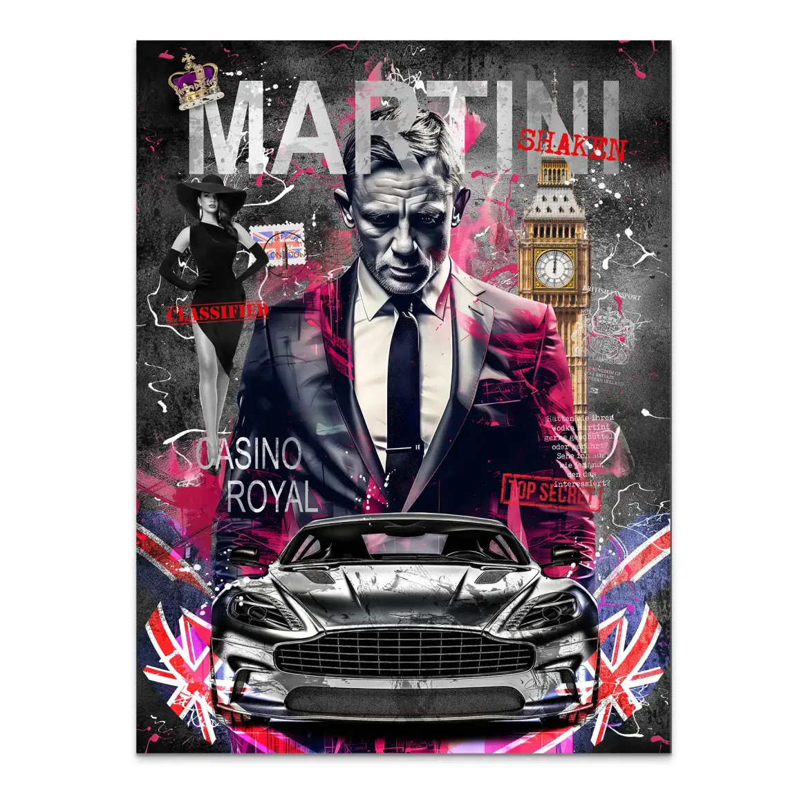 James Bond Royale Martini Alu Dibond Bild
