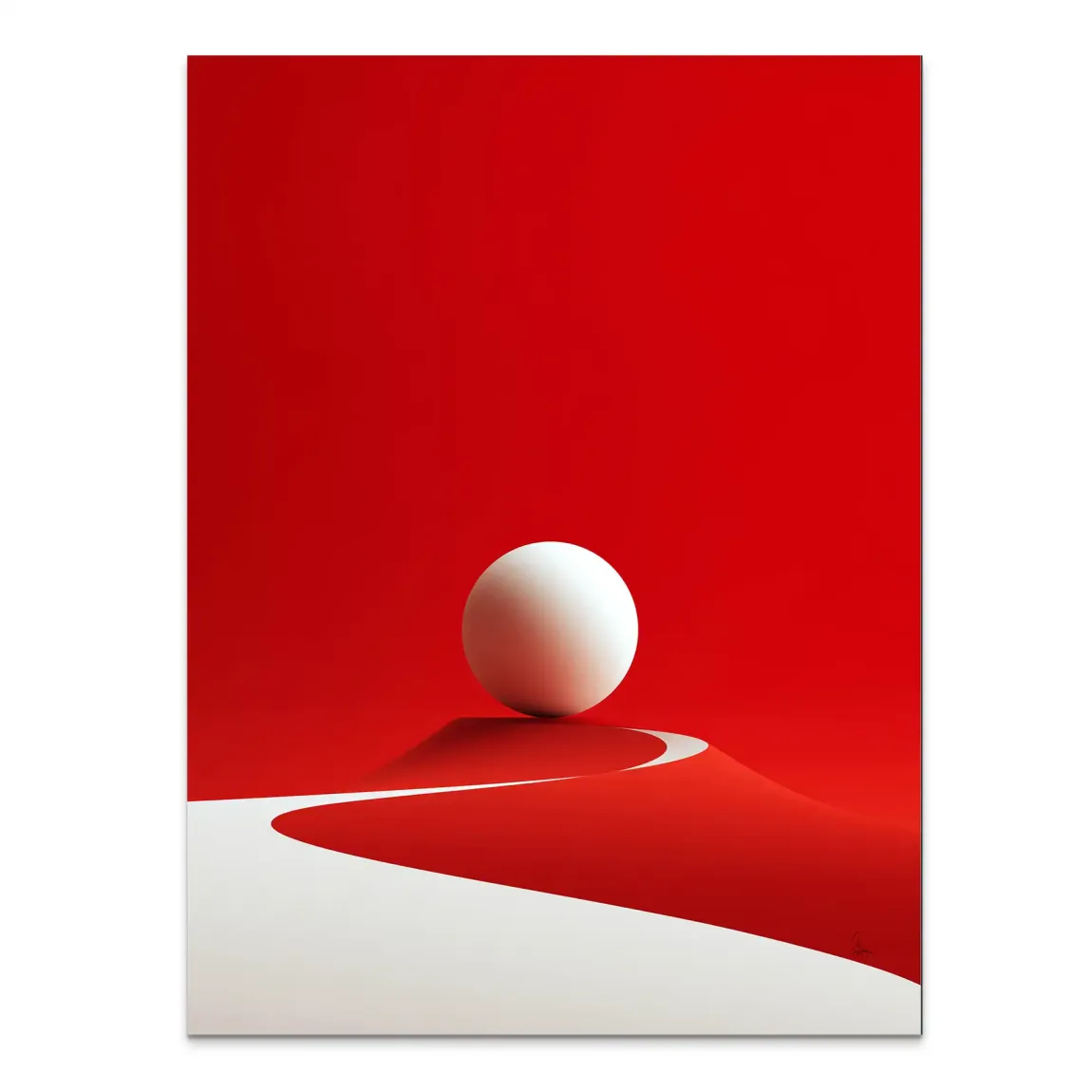 Rote Sphäre Alu Dibond Wandbild