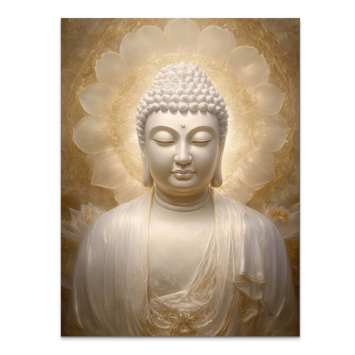 Goldener Buddha Alu Dibond Wandbild