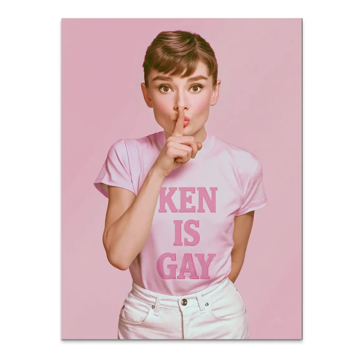 Audrey Hepburn Ken is Gay Alu Dibond Wandbild
