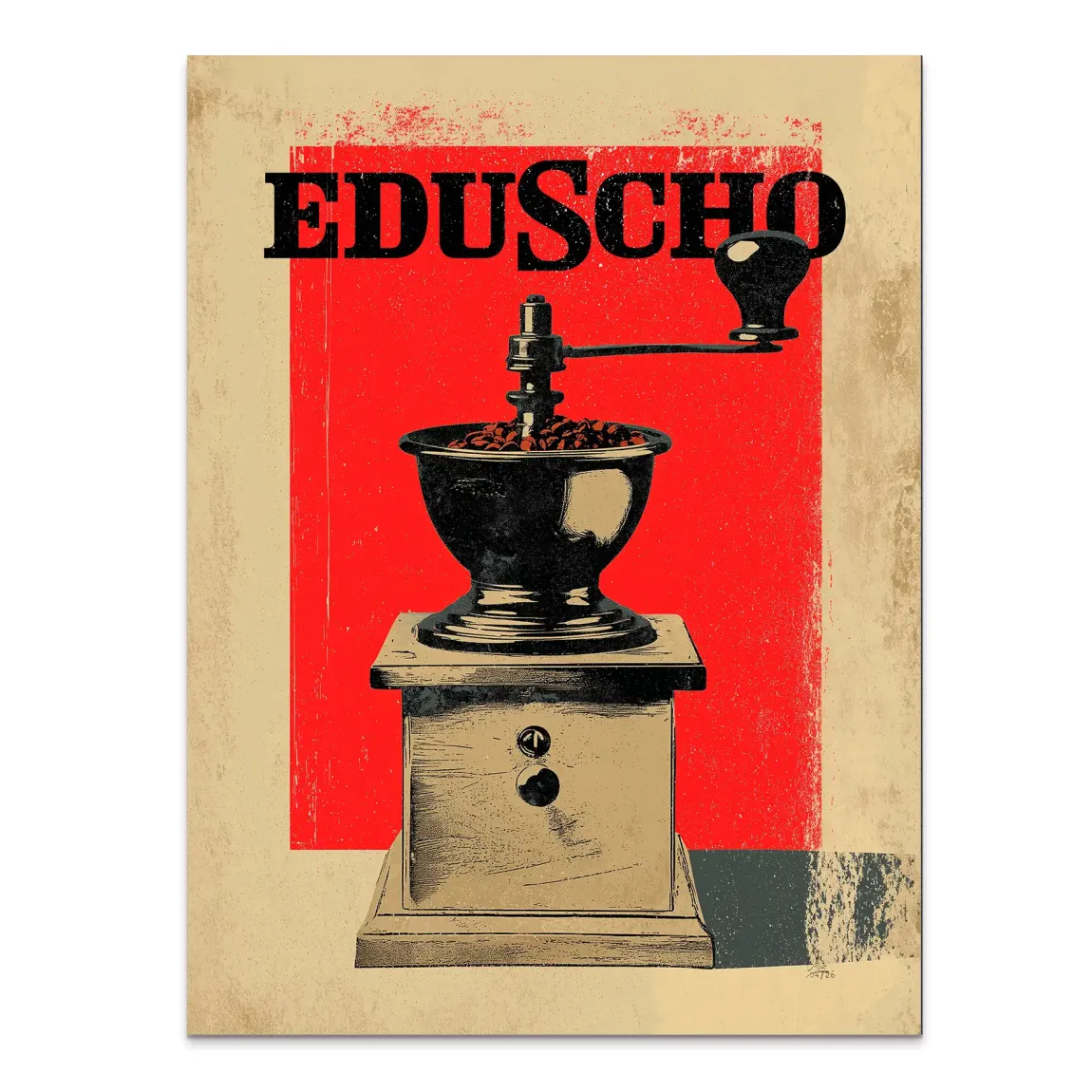 Eduscho Kaffeemühle Alu Dibond Wandbild
