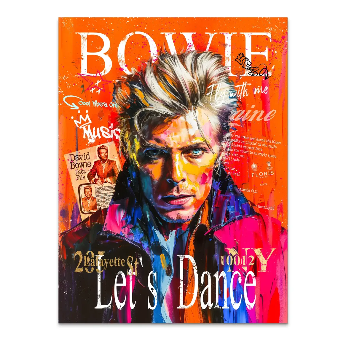 David Bowie Pop Art Vision Alu Dibond Bild INGALERIE