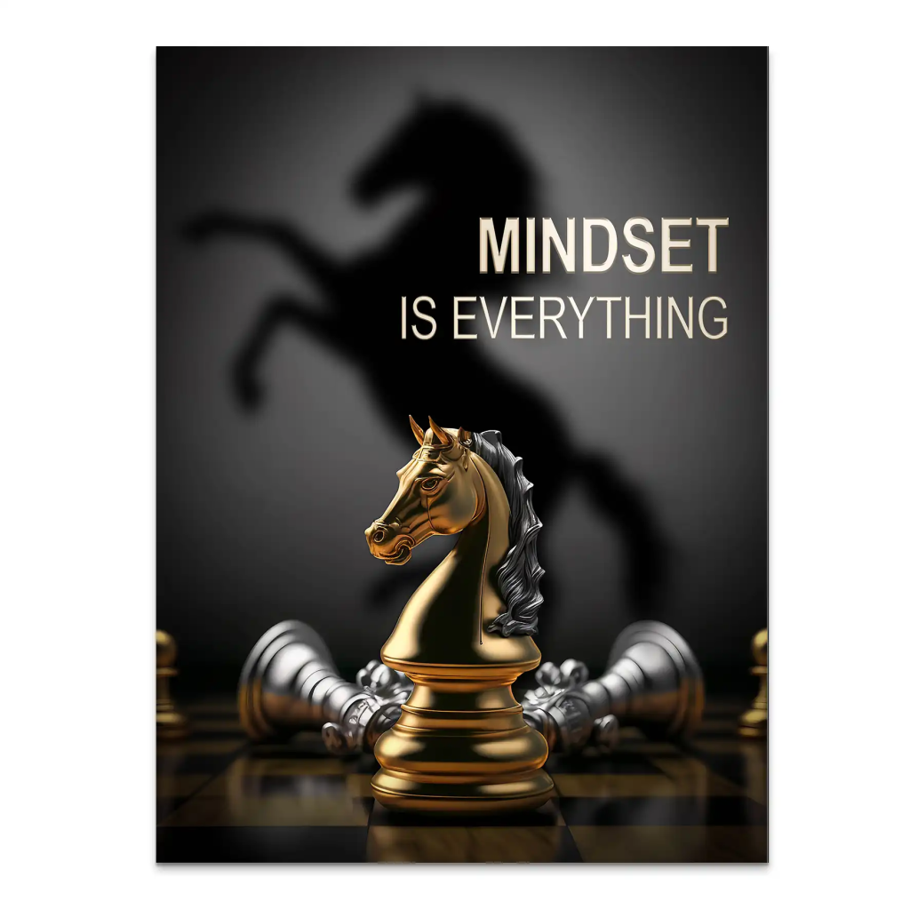 Motivation Schachfigur Springer AluDibond Bild INGALERIE