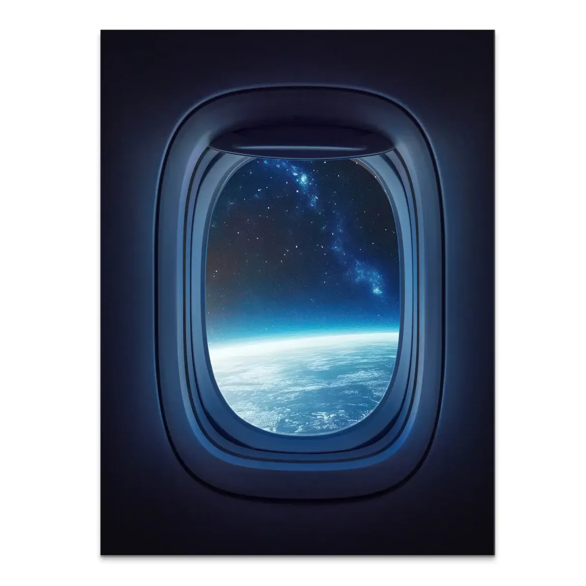 Flugzeugfenster Galaxie Alu Dibond Bild