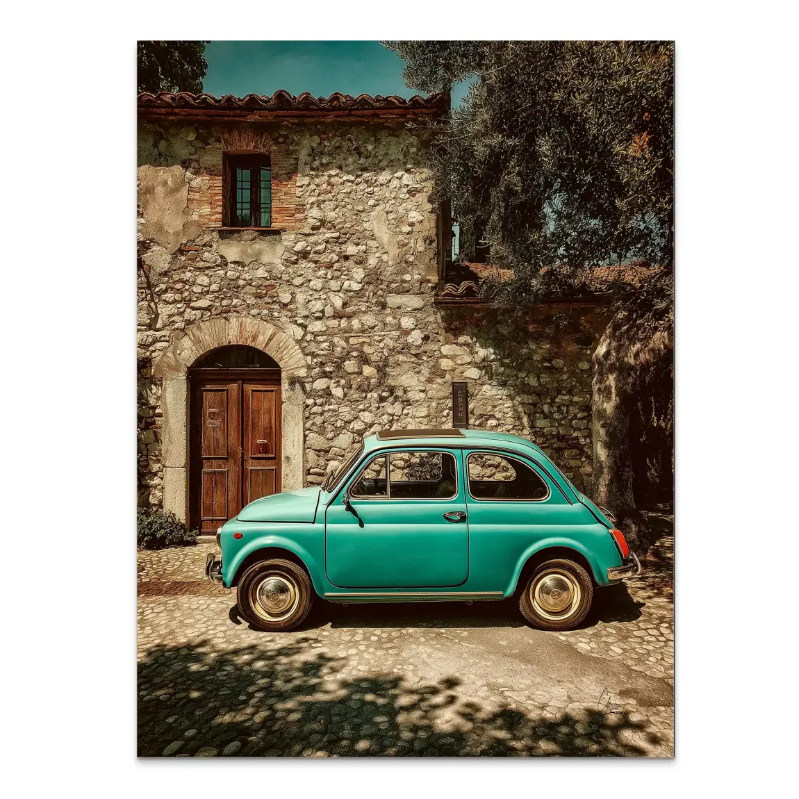 Toskana Fiat Charm Alu Dibond Bild