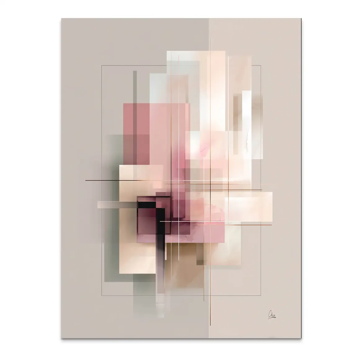 Soft Geometry Alu Dibond Bild