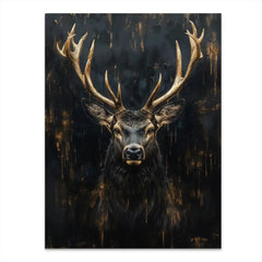 Hirsch Gold Alu Dibond Bild