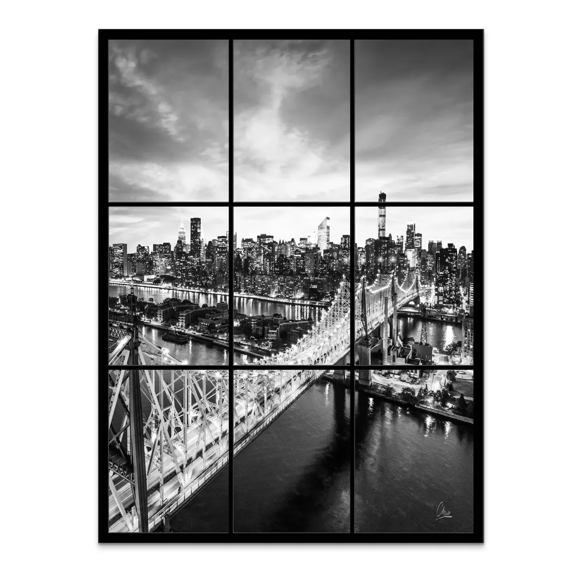 Bridge Lights New York Alu Dibond Bild