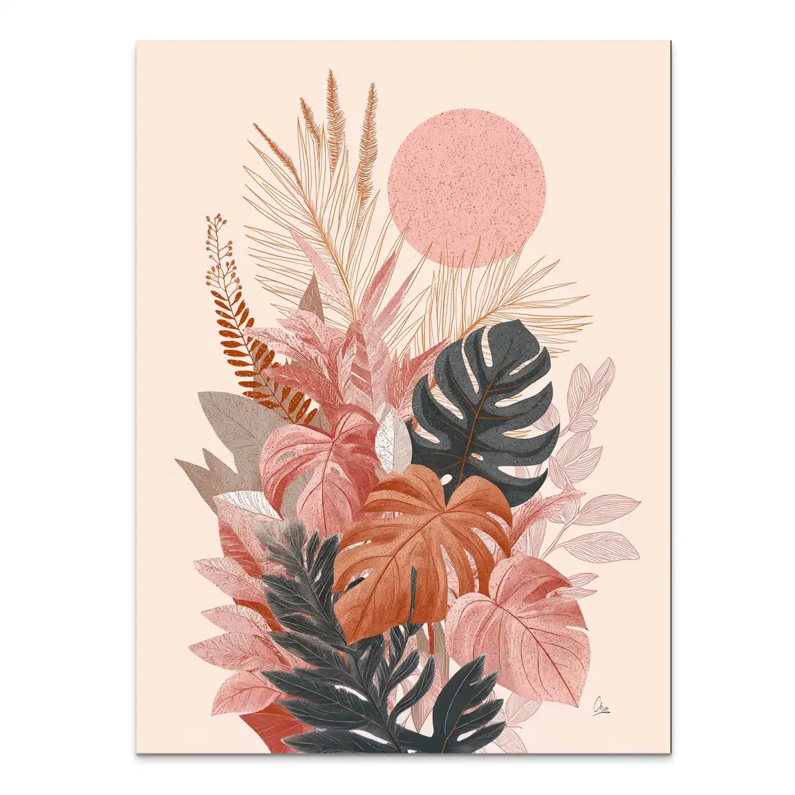 Terracotta Leaves Harmony Alu Dibond Bild