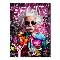 Einstein Pop Art Alu Dibond Bild