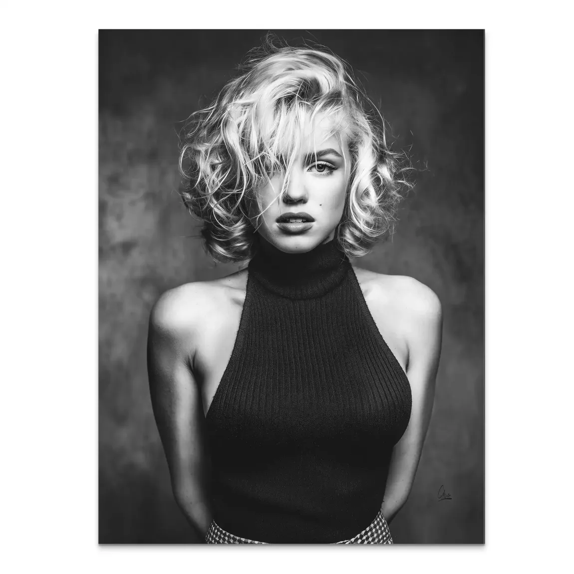 Marilyn Black and White Style Alu Dibond Bild