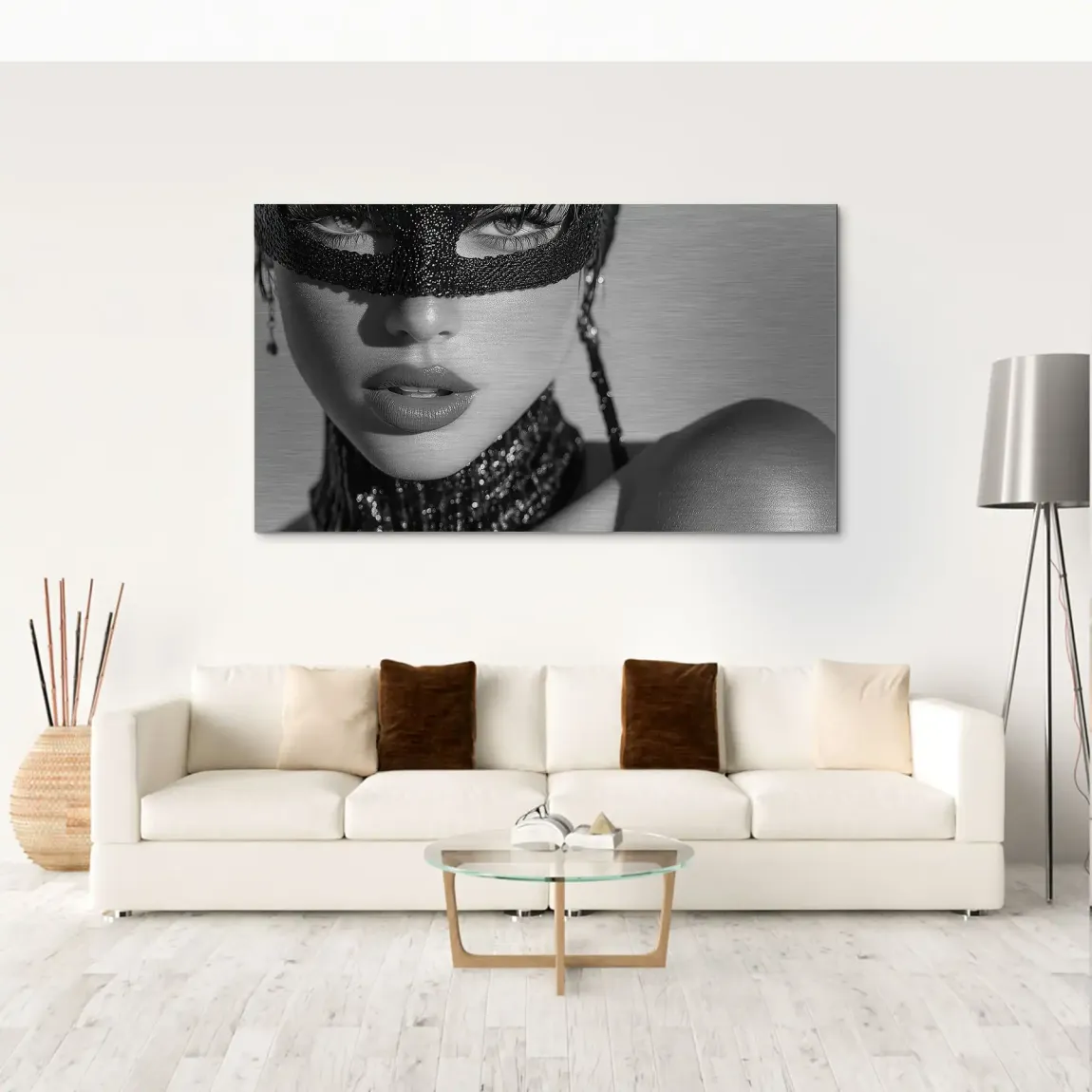 Masked Beauty Noir Art Alu Gebürstet