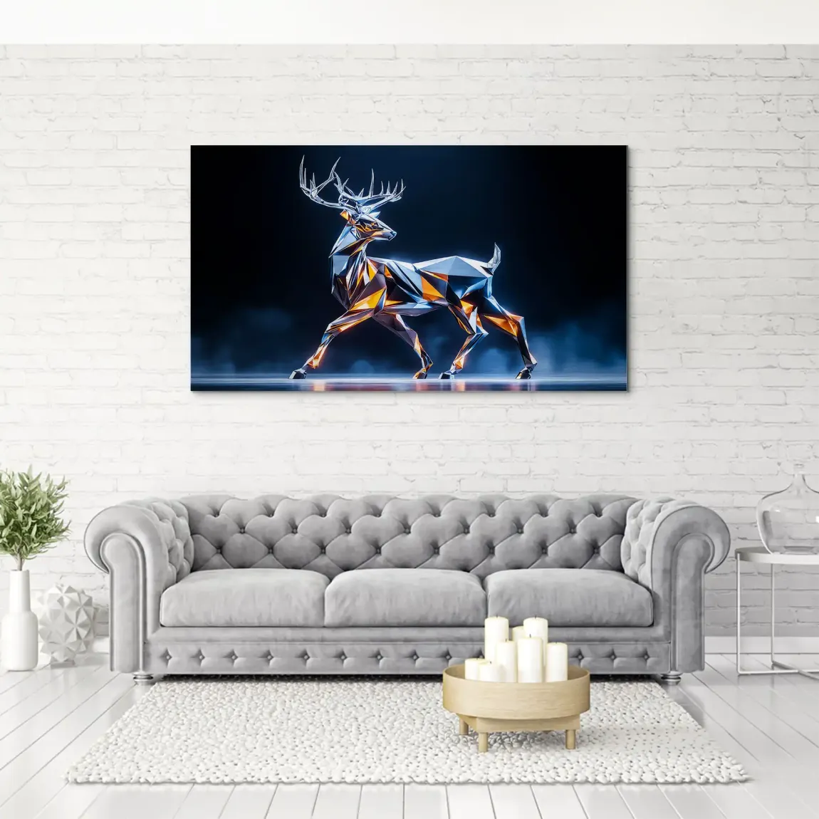 Kristall Hirsch Alu Gebürstet