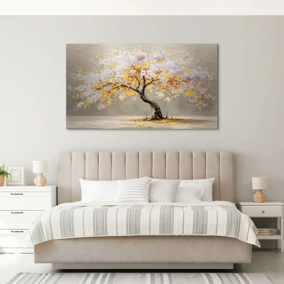 Gold Leaf Tree Art Alu Gebürstet