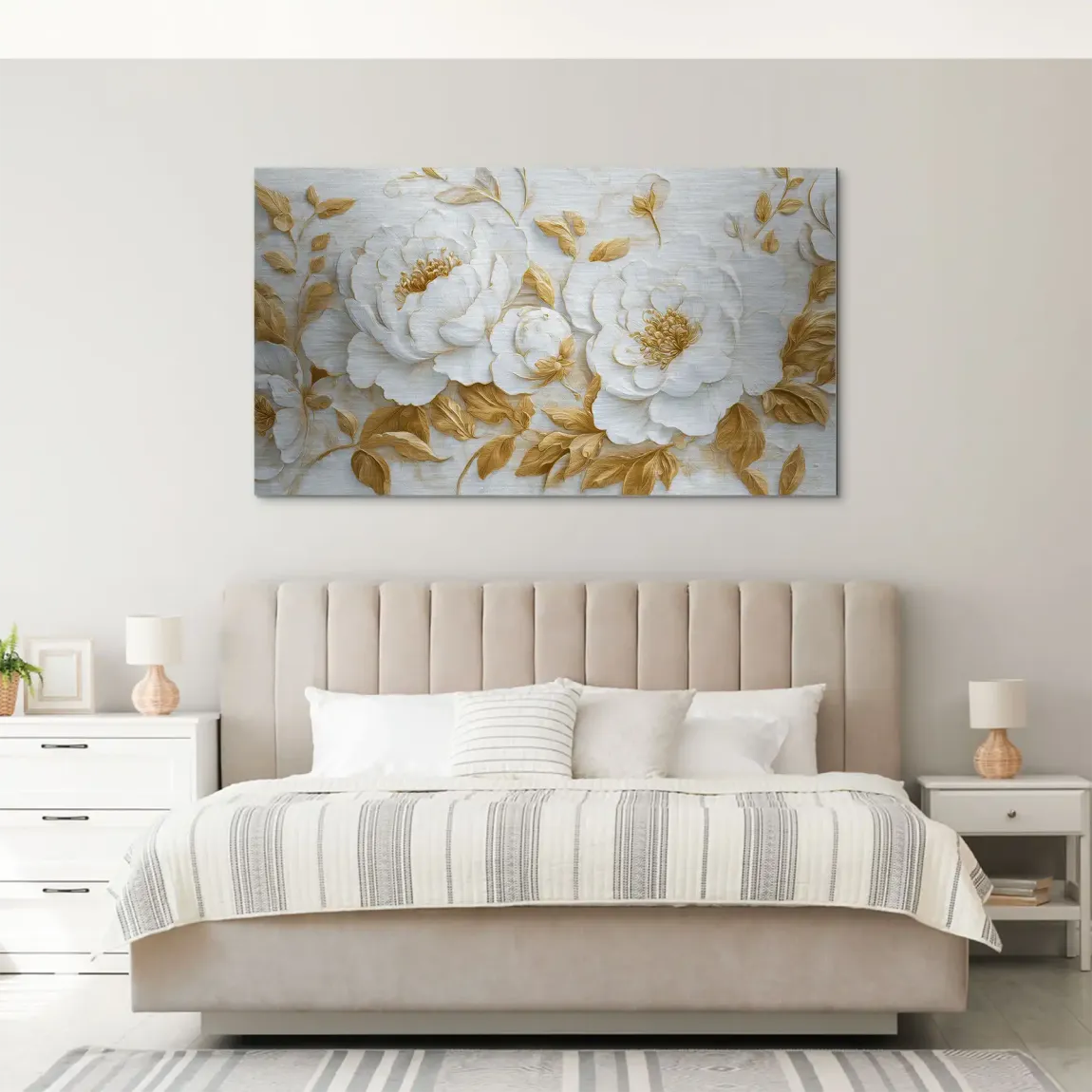 White Gold Rose Art Alu Gebürstet