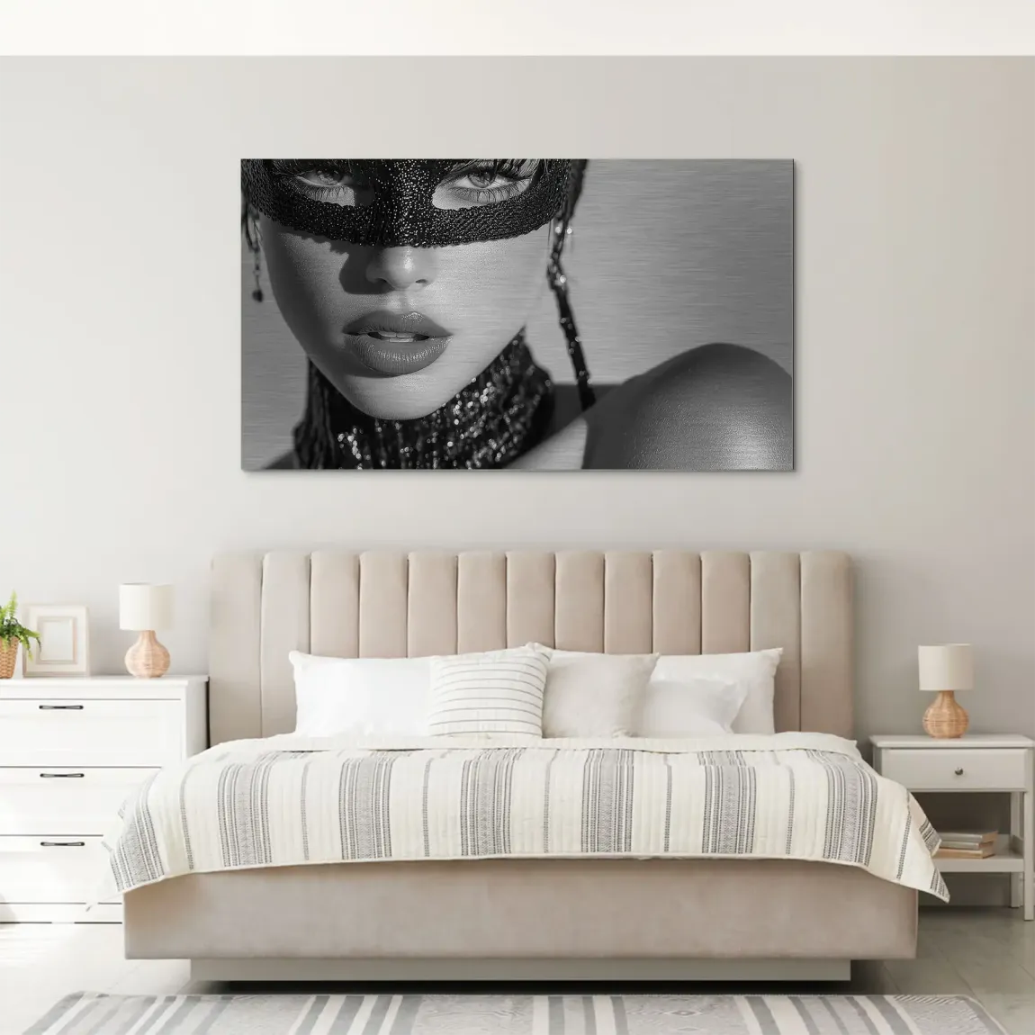 Masked Beauty Noir Art Alu Gebürstet