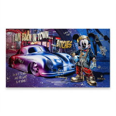 Micky Porsche 356 Pop Art Style Alu Gebürstet