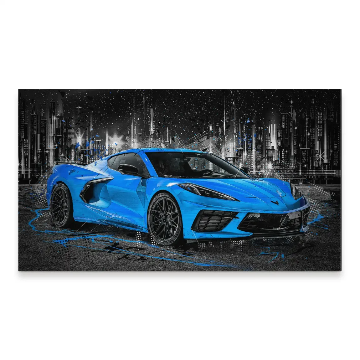 Corvette C8 Abstrak Blue Style Alu Gebürstet INGALERIE