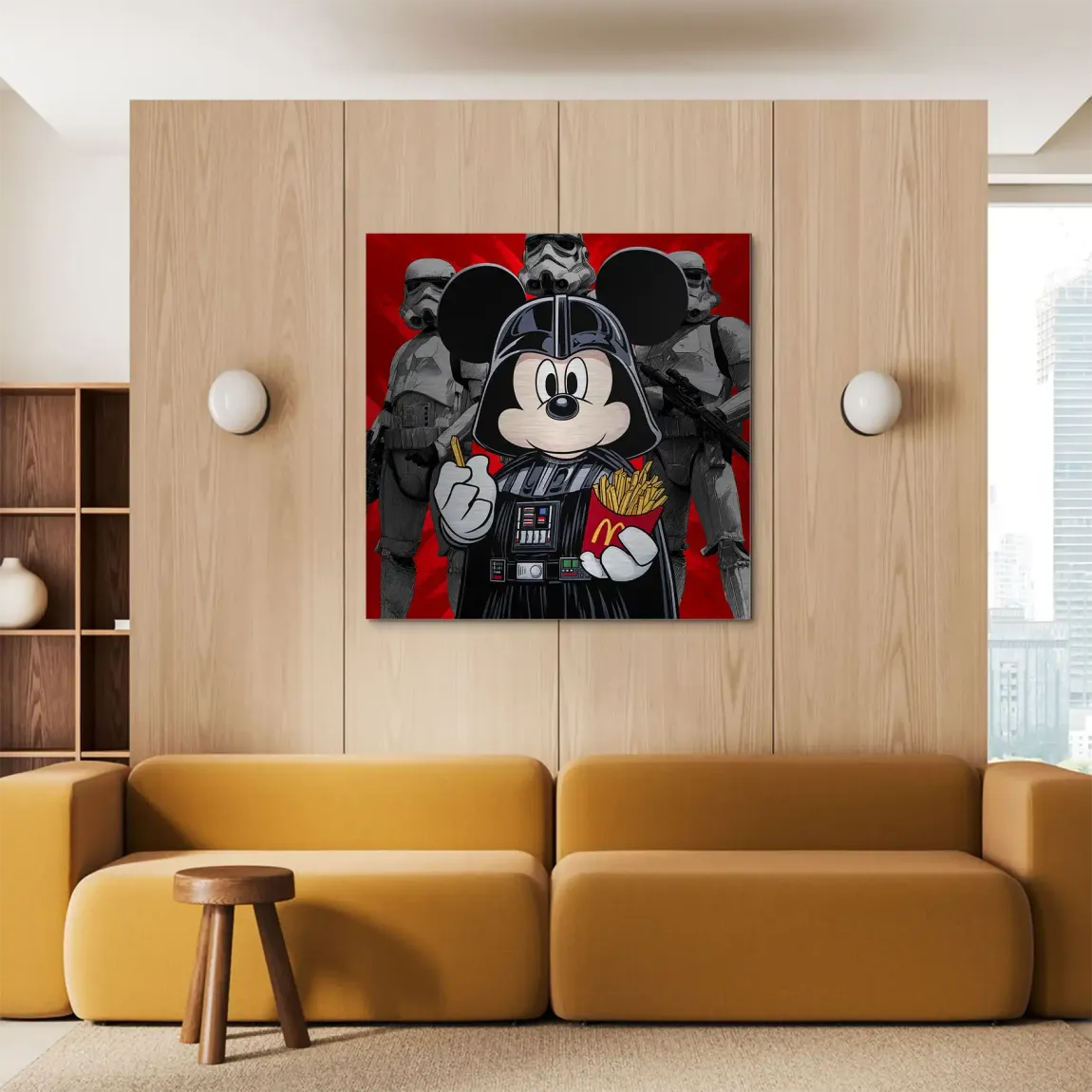 Micky Maus Vader Aluminiumbild gebürstet
