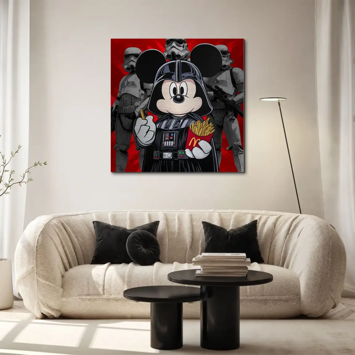 Micky Maus Vader Aluminiumbild gebürstet