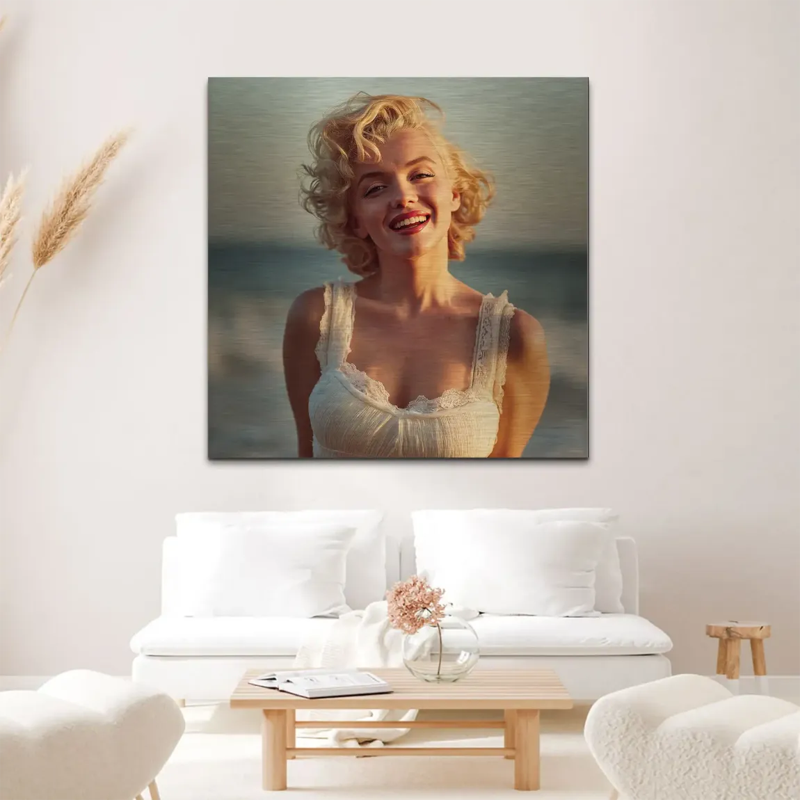 Marilyn Monroe Summer Sun Alu Gebürstet Bild