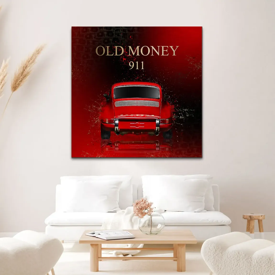 Red Elegance Porsche 911 Alu Gebürstet Bild - INGALERIE | Dein Onlineshop für moderne Wandbilder