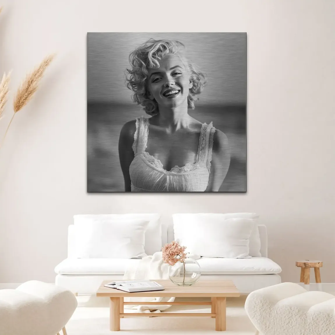 Marilyn Monroe Summer Beach Alu Gebürstet Bild