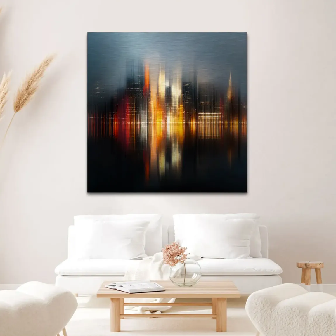 New York abstrakt Lights Alu Gebürstet Bild