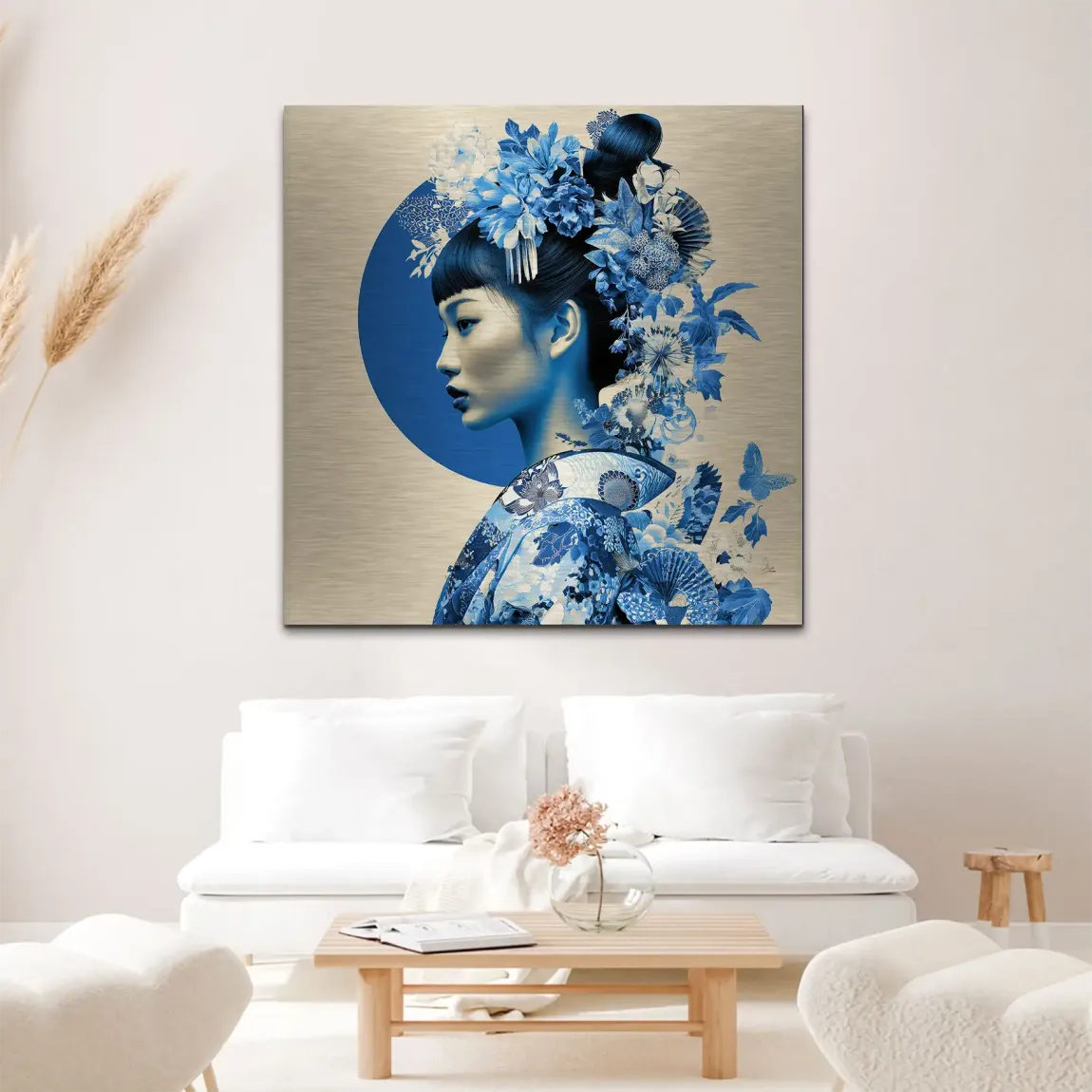 Blue Lotus Geisha Alu Gebürstet Bild
