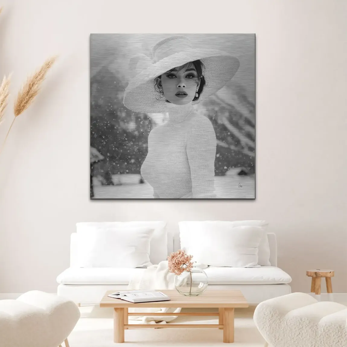 Audrey Hepburn Aspen Portrait Alu Gebürstet Bild