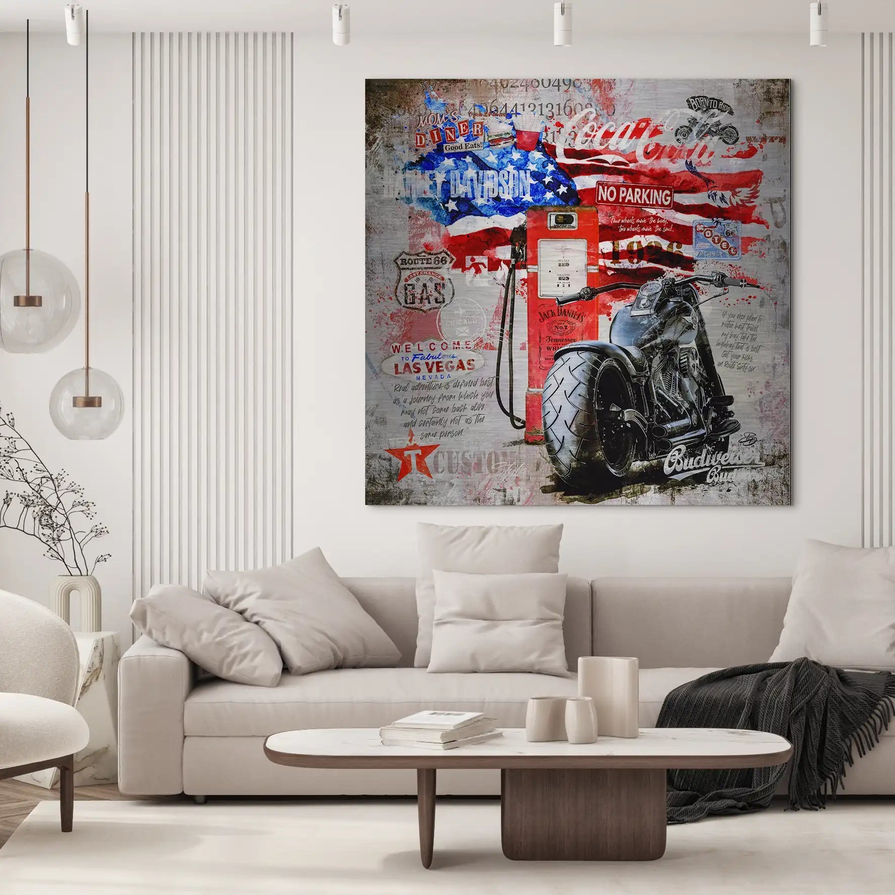 Ride the American Soul – Harley Alu gebürstet Bild INGALERIE