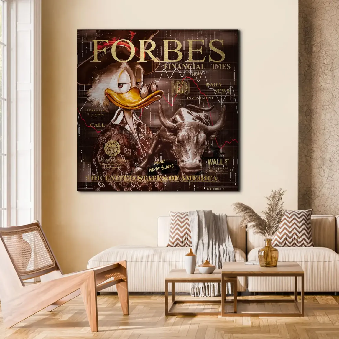 Dagobert Duck Wallstreet Vintage Alu Gebürstet Bild