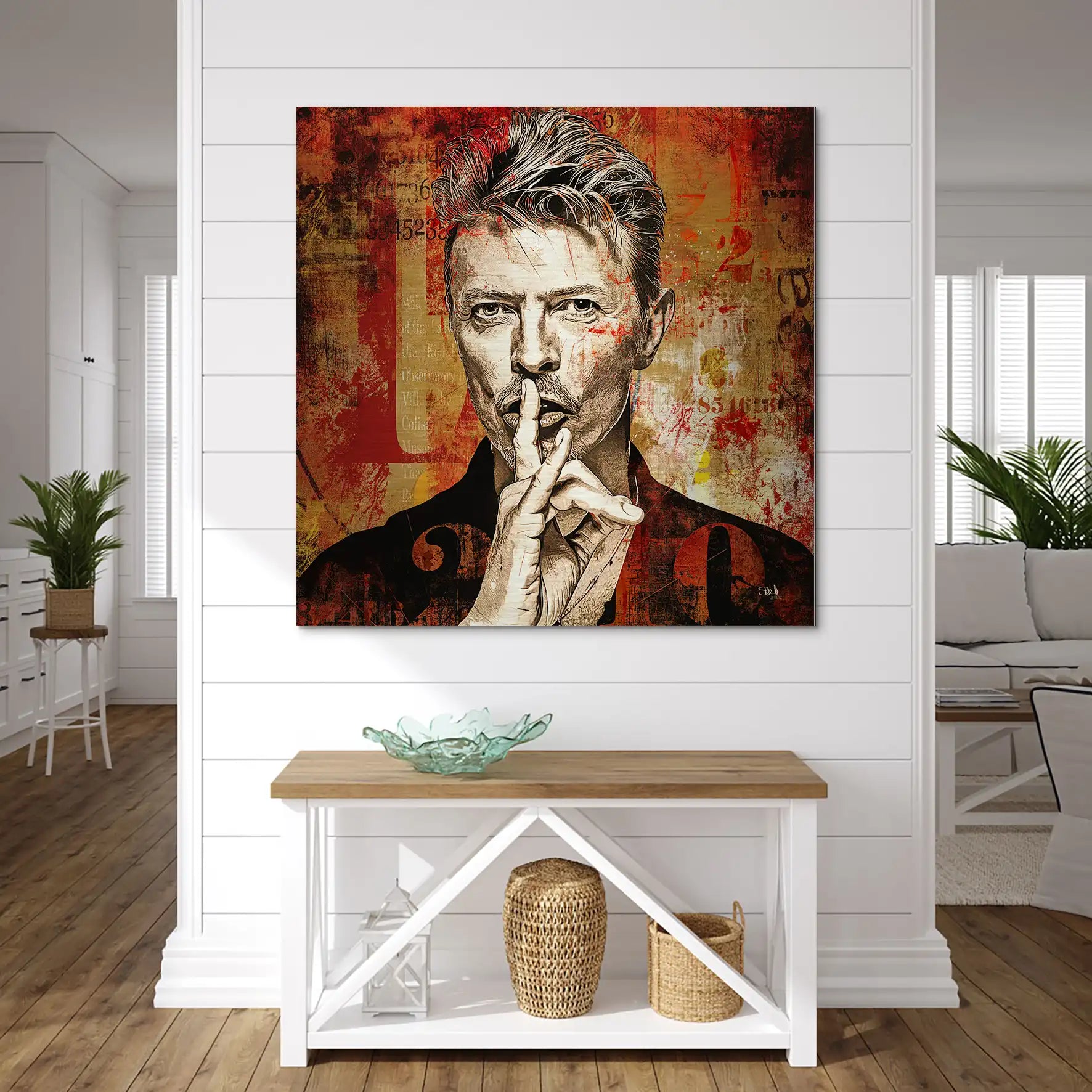 David Bowie Abstrakt Red Style Alu Gebürstet Bild INGALERIE