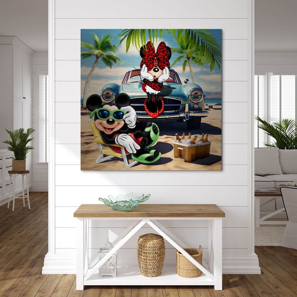 Micky & Minnie Beach Alu Gebürstet INGALERIE