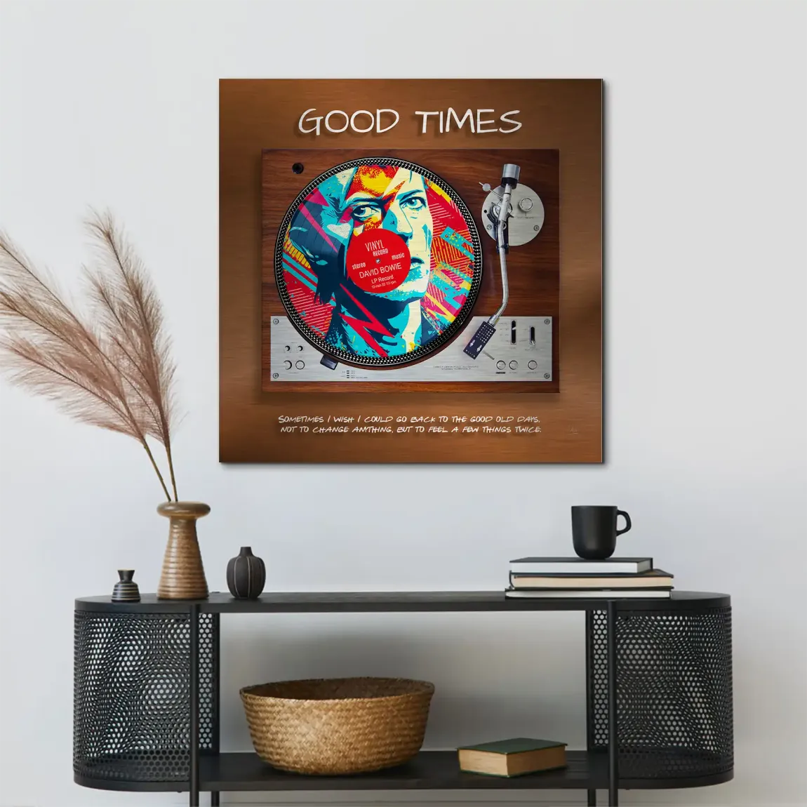 Retro Vibes David Bowie Alu Gebürstet Bild