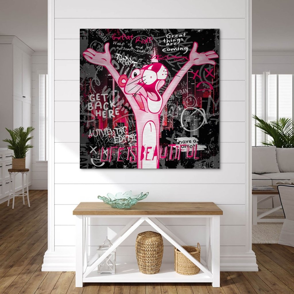 Pink Panther Pop Art Alu Gebürstet INGALERIE