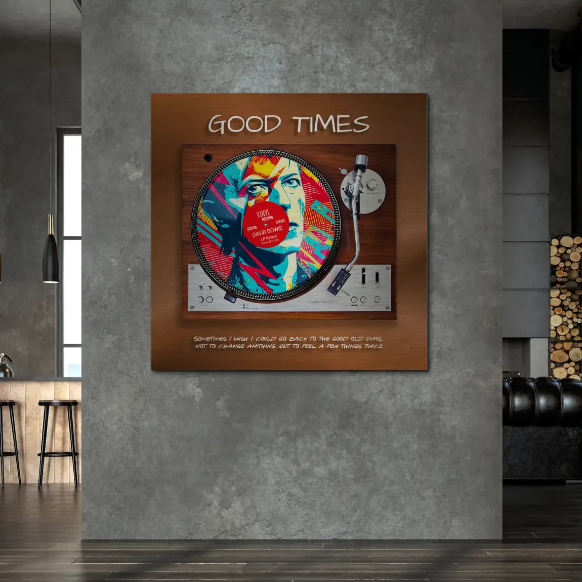 Retro Vibes David Bowie Alu Gebürstet Bild