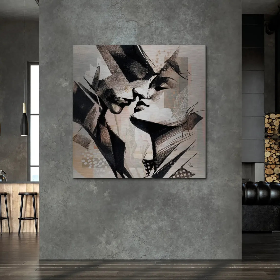 Soft Kiss Abstrakt Alu Gebürstet Bild