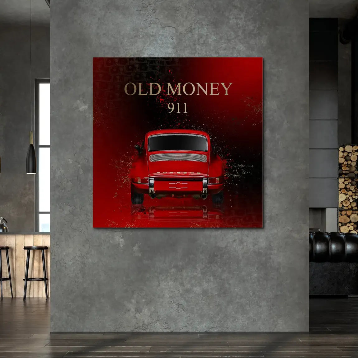 Red Elegance Porsche 911 Alu Gebürstet Bild - INGALERIE | Dein Onlineshop für moderne Wandbilder