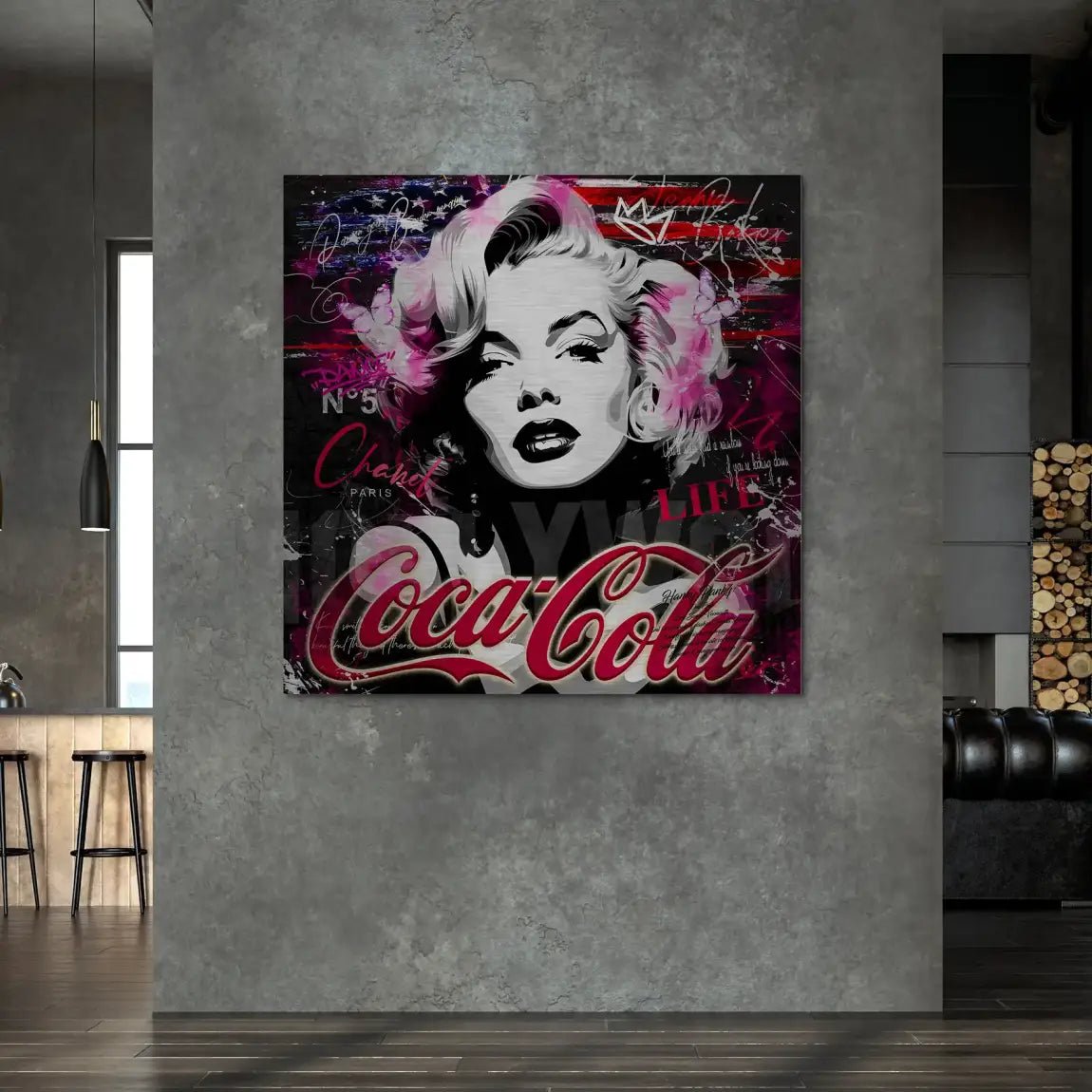 Marilyn Monroe Coke Alu Gebürstet Bild INGALERIE