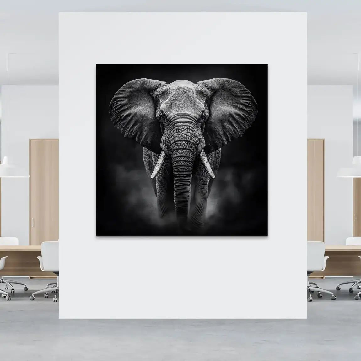 Elefant Black Style Alu Gebürstet Bild INGALERIE