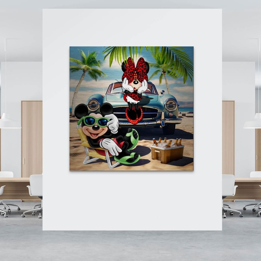 Micky & Minnie Beach Alu Gebürstet INGALERIE
