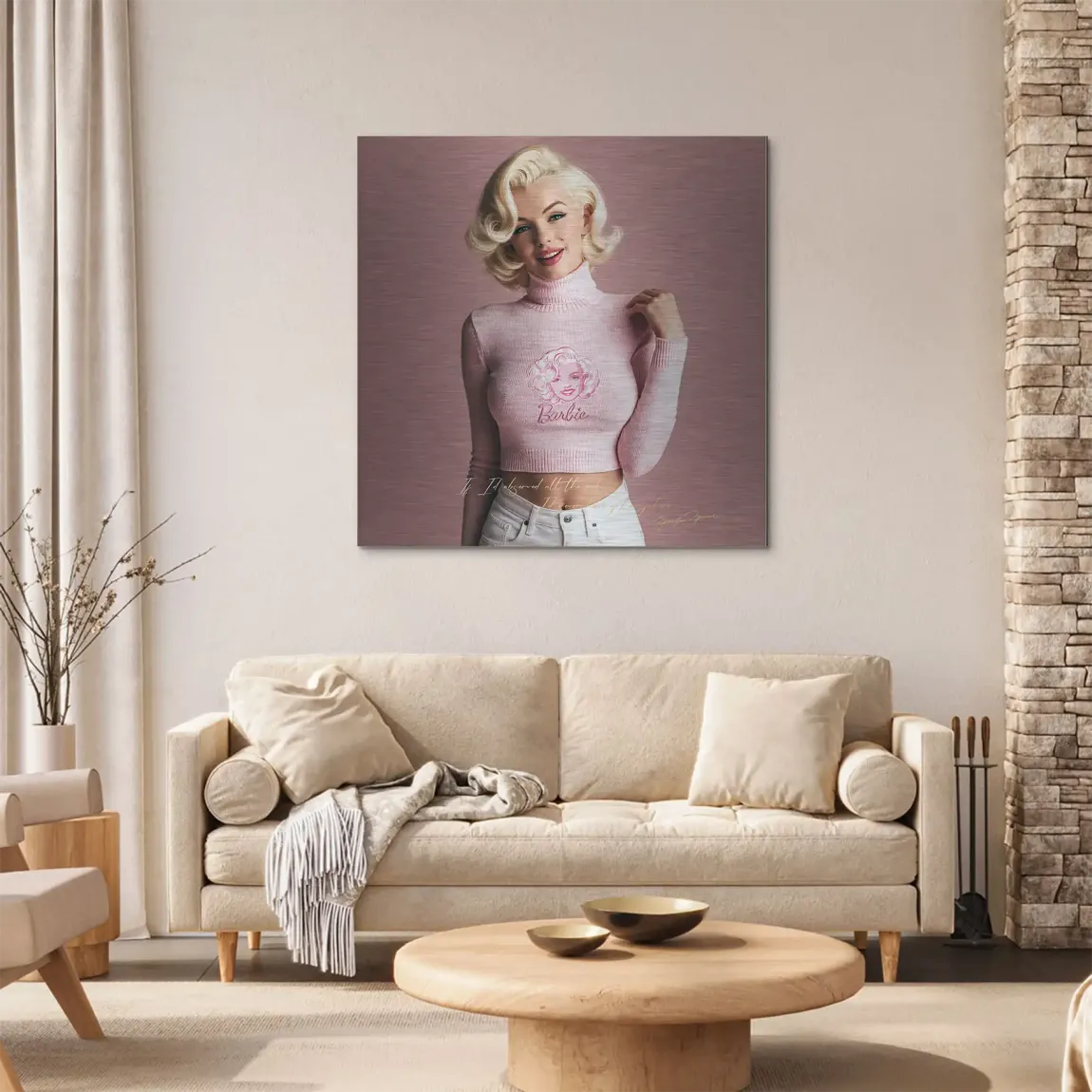 Marilyn Monroe Blush Aluminiumbild gebürstet