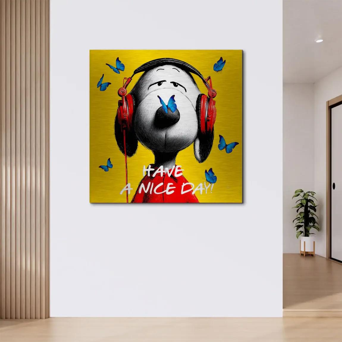 Snoopy Nice Day Aluminiumbild gebürstet