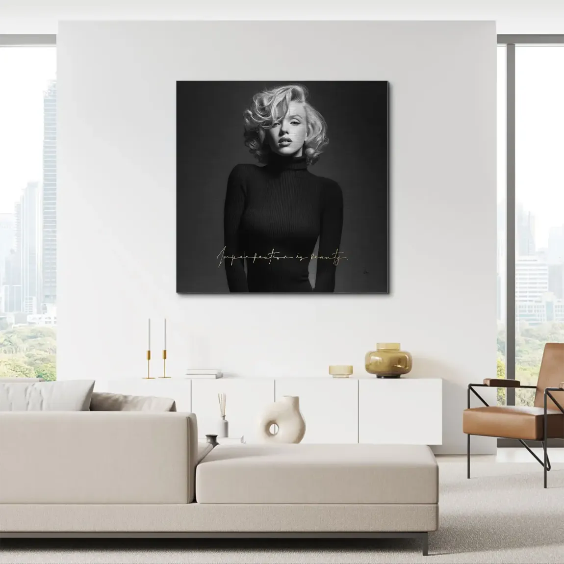 Marilyn Monroe Imperfection Aluminiumbild gebürstet