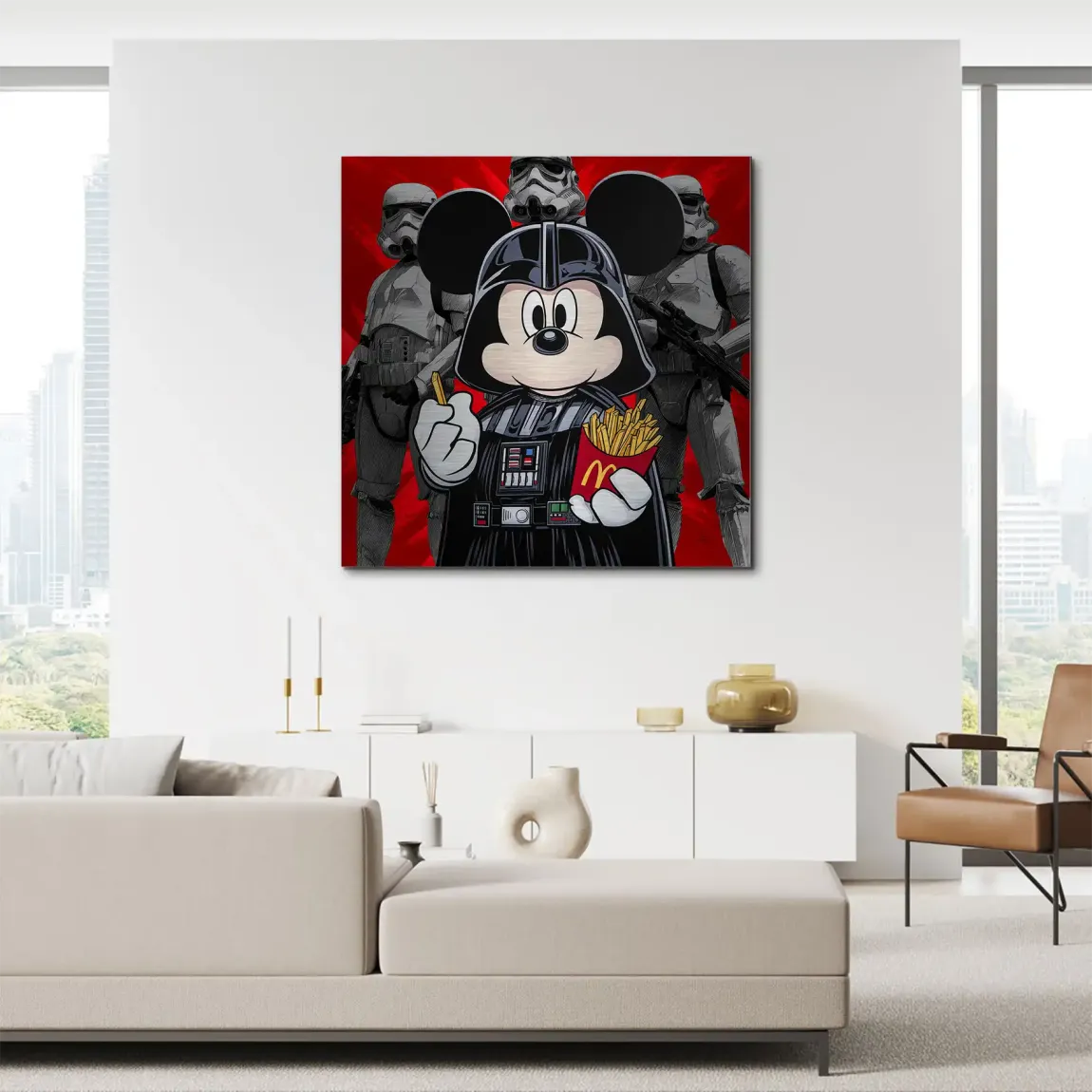 Micky Maus Vader Aluminiumbild gebürstet