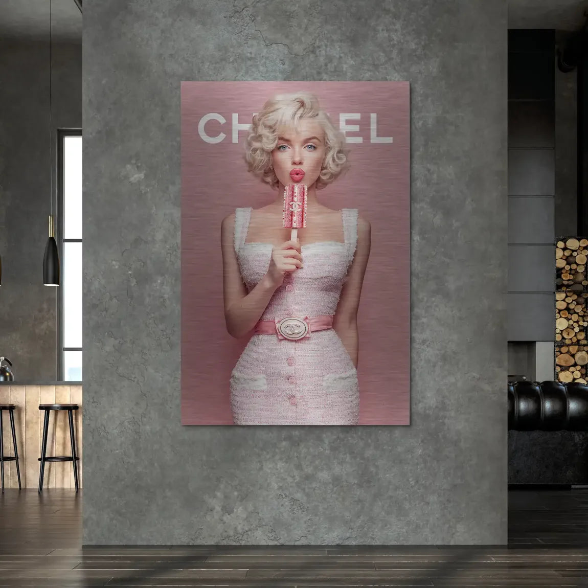 Pink Delight Marilyn Monroe Alu Dibond Bild gebürstet