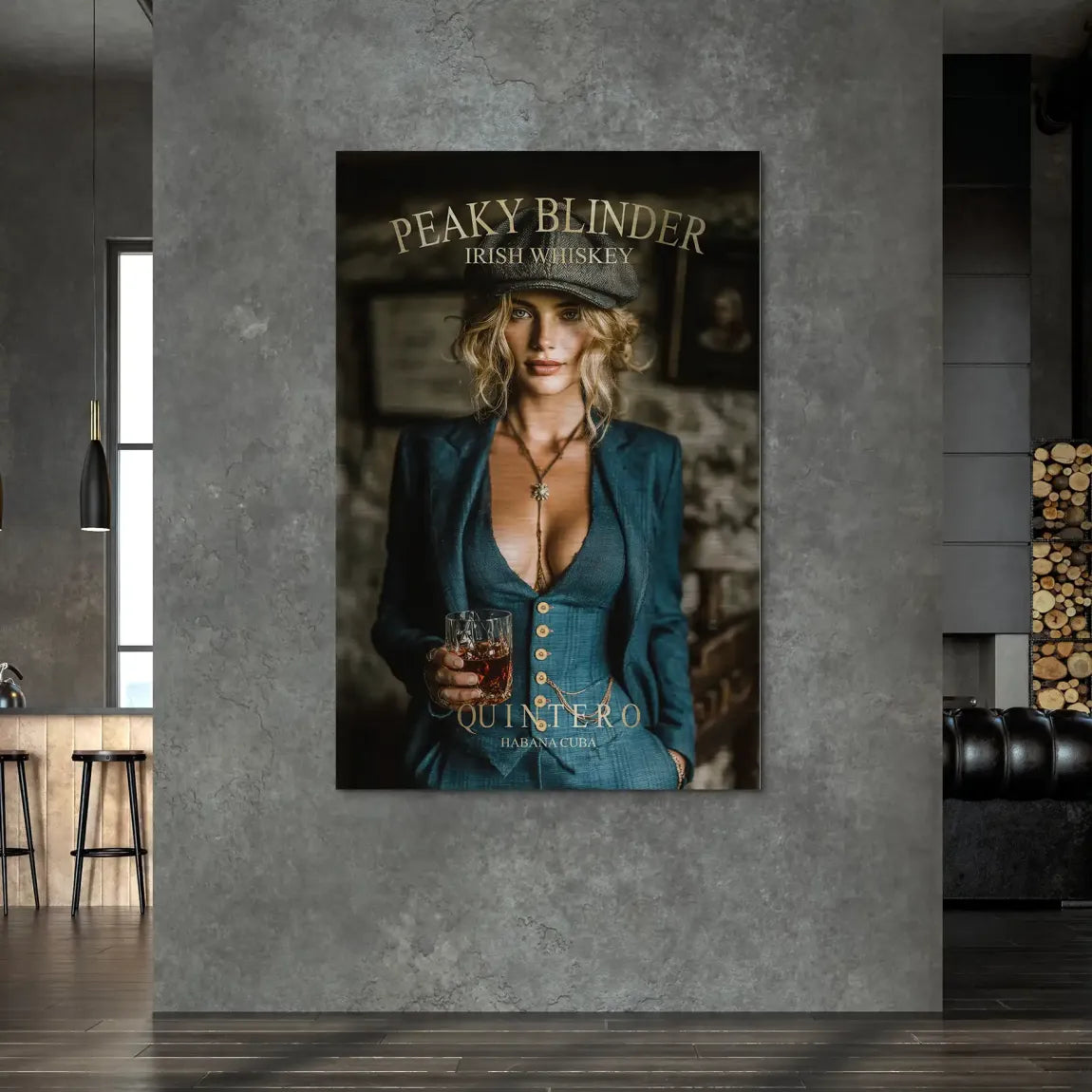 Peaky Blinder Glam Alu Dibond Bild gebürstet