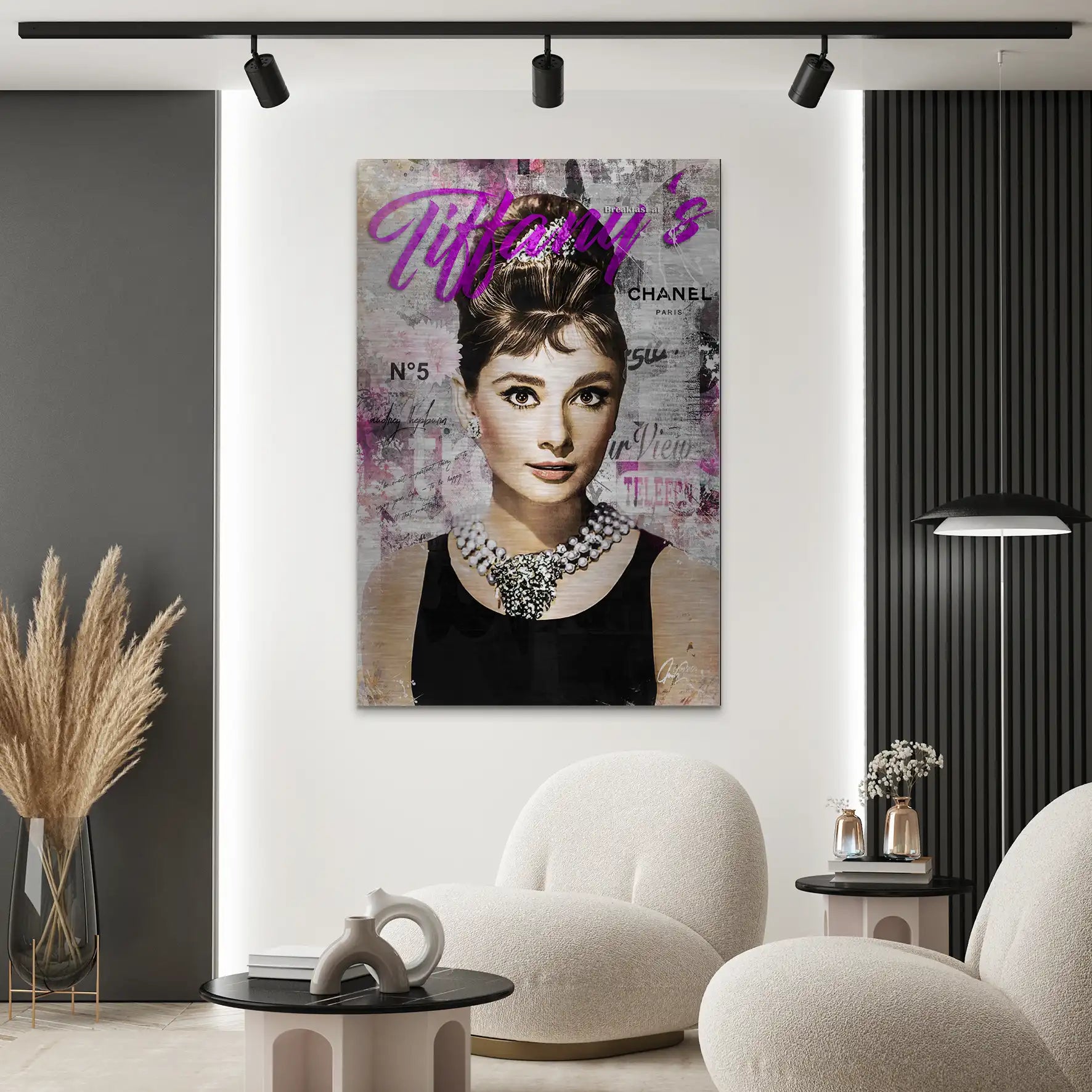 Audrey Tiffany Purple Art Alu Gebürstet Bild INGALERIE