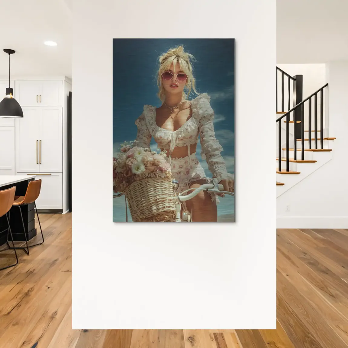 Blütenmädchen Alu Dibond Bild gebürstet